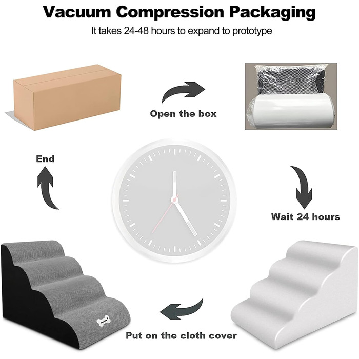 Сходинки для собак Galatée з 4 сходинками, неслизькі, для ліжка/дивану, знімний чохол, губка з високою щільністю, портативні (світло-коричневий)