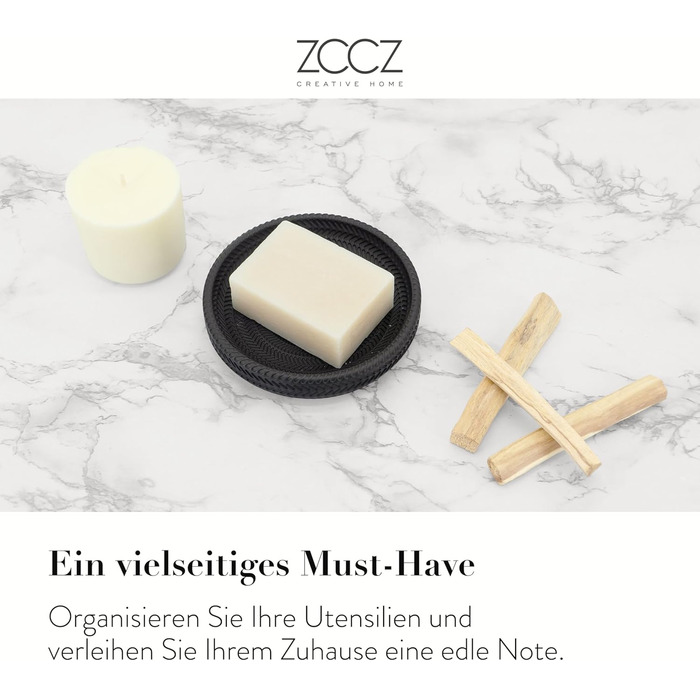 Набір аксесуарів для ванної кімнати ZCCZ, 4 шт. Чорний: мильниця, тримач для зубних щіток, стаканчик, мильниця. Організатор для раковини