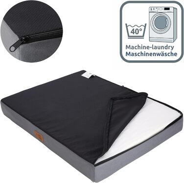 Ваше ліжко для собак GEAR Biella, ортопедичне, з екошкіри, миється, захищає суглоби, високий рівень комфорту (120x80x10 см)