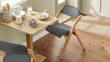 SoBuy FST92-GR Folding Chair Kitchen Chair with Padded Seat and Backrest Green WxHxD approx.: 47x77x60cm Green (4 chairs, Dark Grey)