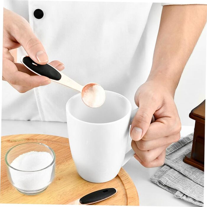 Cieeo 3-Piece Measuring Spoon Set in Rose Gold - Kitchen Helper Set, Kitchen Utensil Set, Baking Accessories Set, Wooden Spoon Set, Measuring Cup, Cocktail Spoon, Kitchen Accessories, Stainless Steel, Rose Gold