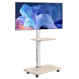 Підставка для телевізора VEVOR на роликах, регульована по висоті, поворотна (25°), з полицею, для телевізорів 81-178 см (до 40 кг), для спальні/вітальні