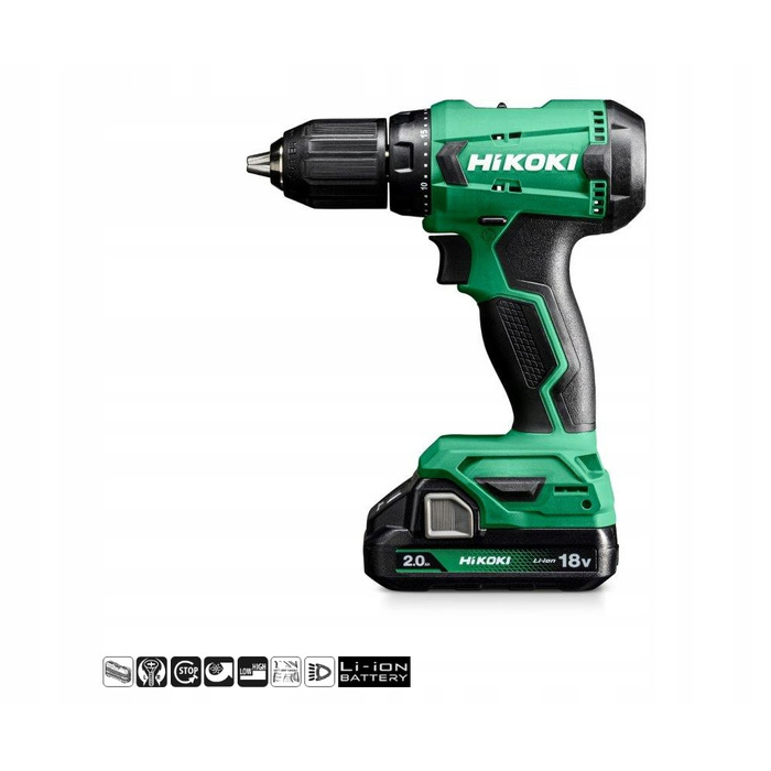 Дриль-шурупокрут Hikoki DS18DA WCZ у кейсі, 2x2,0 Аг, 18 В, 50 Нм