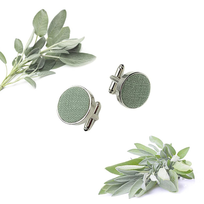 Набір чоловічих аксесуарів Leinen: краватка-метелик зі шкіри, підтяжки зі шкіри, нагрудна хустка, запонки - світло-зелений