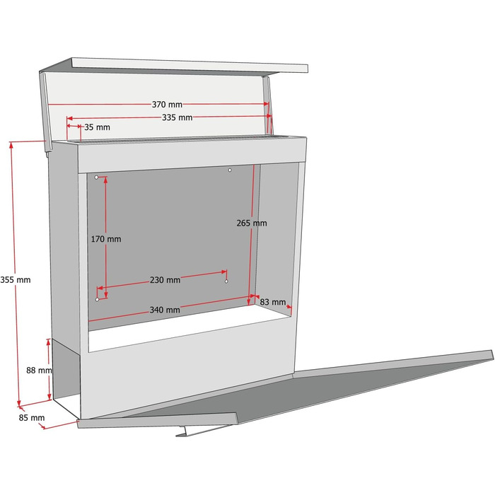 Поштова скринька Metzler персоналізована з гравіюванням, нержавіюча сталь, відділення для газет, замок, вологостійка, антрацит RAL 7016, настінний монтаж 37x37x10.5 см