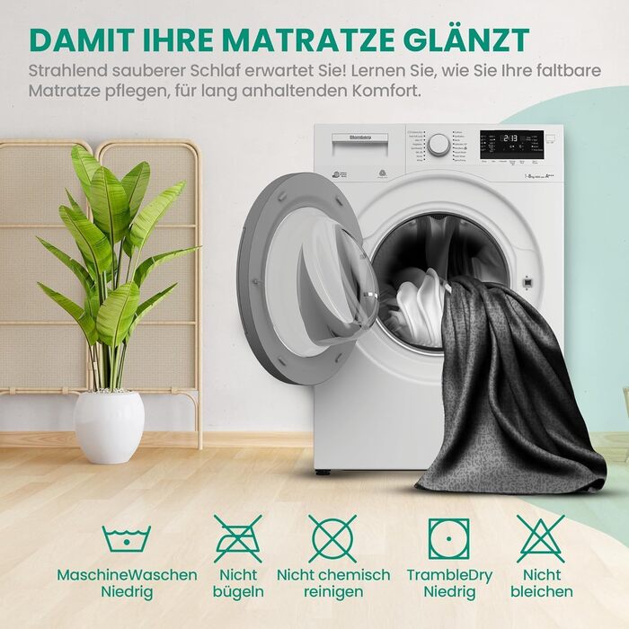 Складаний матрац Goliez 3-в-1 для гостей, пінополіуретановий, складний, для кемпінгу, знімний чохол, сірий, односпальний 195x75x15 см