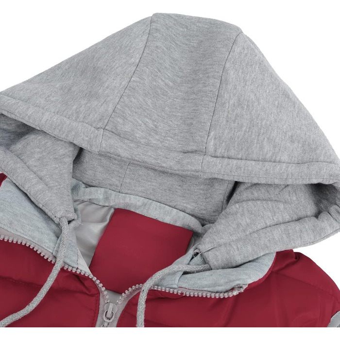 Жіноча степкова жилетка YYNUDA з капюшоном, легка, з пухом, тепла, перехідна, зимова, для активного відпочинку, червоно-винна, XL