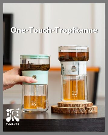 Чайник ZENS Klein Solo для заварювання листового чаю, з кнопкою One-Touch, з ізольованою чашкою та сумкою для подарунка (10-weiß, 200ml)