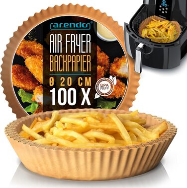 Арендо - Фритюрниця без олії XXL 5 літрів - Airfryer з цифровим дисплеєм, 1800W, 200°C, таймер, 7 програм, 3D циркуляція повітря, чорний