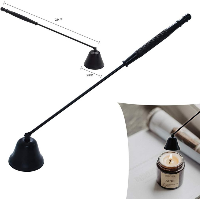 Laffeya Candle Accessory Set 6-in-1 – Candle Snuffer, Wick Trimmer, Wick Spoon, Tweezers, Storage Bag, and Plate Stand