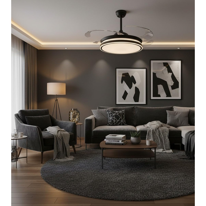 Вентилятор стельовий BEL AIR HOME Asgard 108 см з LED підсвіткою, пультом, DC-мотор, білий