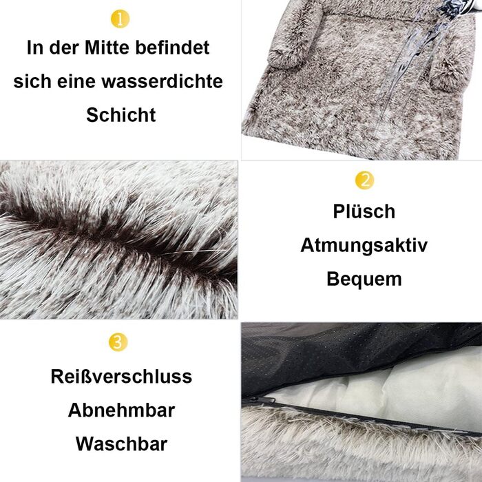 Ліжко для собак великих та маленьких порід, захист дивану, плюшеве, м'яке, дихаюче, ліжко для котів, тепле зимове, довговічне, зручне, миється, нековзне, подушка для собак (M 90x90x20 см, Темно-сірий)