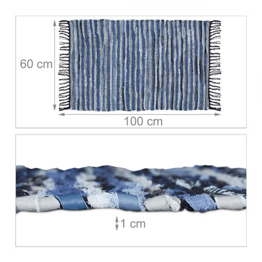 Relaxdays Patchwork Rug, 60x100 cm