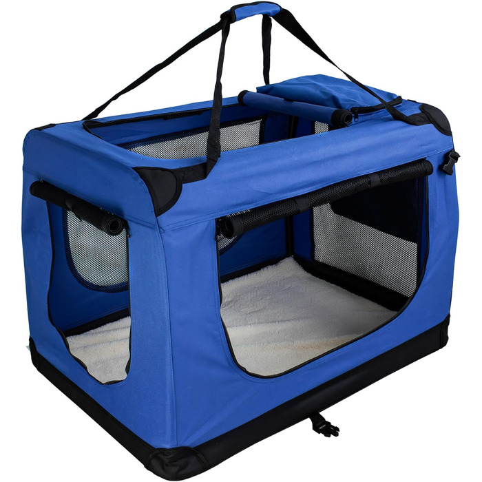 Складана переносна переносна сумка-переноска для собак та котів Petigi (XL, 82x57x58 см, блакитна)