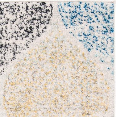 Килим SAFAVIEH Distressed для вітальні, їдальні, спальні - колекція Madison, короткий ворс, 155 x 229 см (слонова кістка та блакитний, прямокутний)