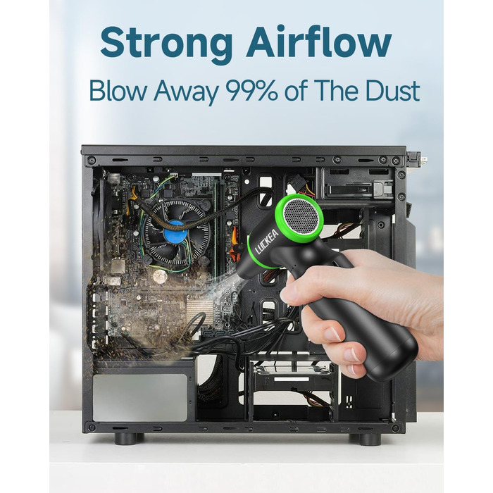 Електричний пилосос для чищення ПК - бездротовий Air Duster W03-2 з акумулятором 6000mAh, щіткою та USB-зарядкою для ноутбуків та електроніки
