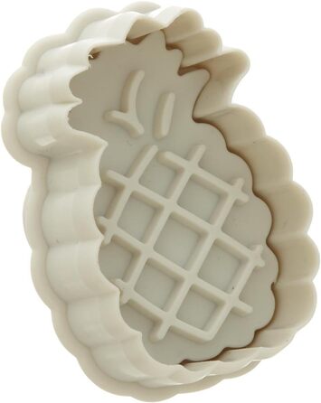 Ateco Pineapple Cookie Cutters, for cutting decorations and direct impressions, spring-loaded handle, food-grade plastic, white, 5.1 x 5.1 cm