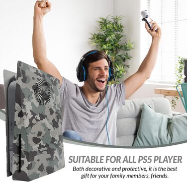 MatoSan® Accessories for PS5 Faceplate for Disc Edition | PS5 Cover Black PS5 Accessories for PS5 Cover | PS5 Skin | PS5 Plate, PS5 Side Panels Cover PS5 Accessories PS5 Case Camouflage