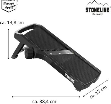 Набір для нарізання овочів STONELINE V з 9 частин: для нарізання слайсами, соломкою, кубиками, спіралями. З нержавіючої сталі, чорний.