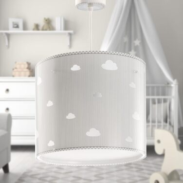 Children's Lamp Pendant Light Hanging Lamp Clouds Sweet Dreams Grey, 26 x 26 x 23 cm
