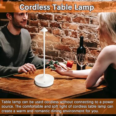 Світлодіодна настільна лампа Leomix бездротова з димером, акумуляторна, IP54, для ресторану, бару, саду, балкону, біла