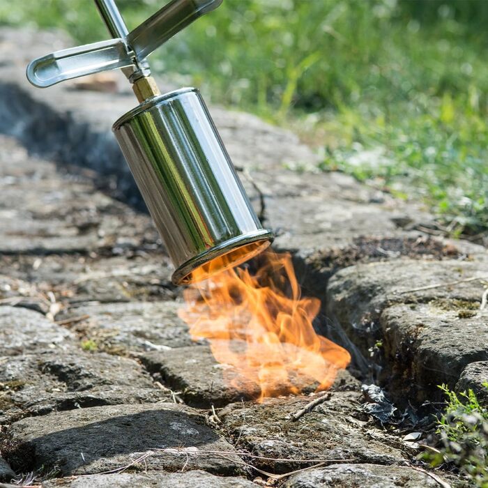 Walter Weed Burner and Weed Killer with Piezo Ignition, for weed control, moss removal, asphalt roofing, and film welding, including 5m propane hose and 4 bar propane regulator.