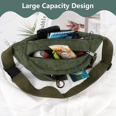 Жіноча сумка через плече, поясна сумка, сумка кросбоді з корду, стильна та практична нагрудна сумка, сумка на пояс, для спорту, подорожей, зеленого кольору