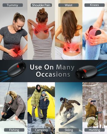 Електричні грілки для рук, набір 2 шт. - 20 годин тепла, USB, 3 температурні режими, для спорту та Raynaud's, сірий