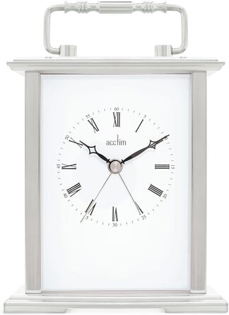 Acctim Gainsborough Mantel Clock, Metal, Silver, 14.5 x 12.3