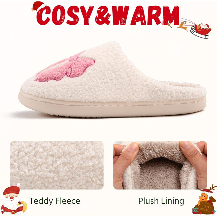 Теплі жіночі та чоловічі домашні тапочки з хутром для дому, зимові, з бантиком, розмір 36/37 EU, вузька форма