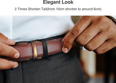 Чоловічий шкіряний ремінь CHAOREN з автоматичною пряжкою, 35 мм, без дірок, регульований розмір, для ділового костюма