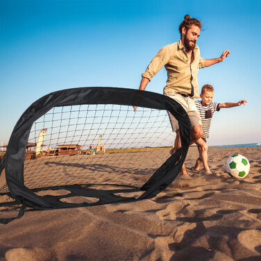 Relaxdays Pop-Up Football Goal with Goal Wall