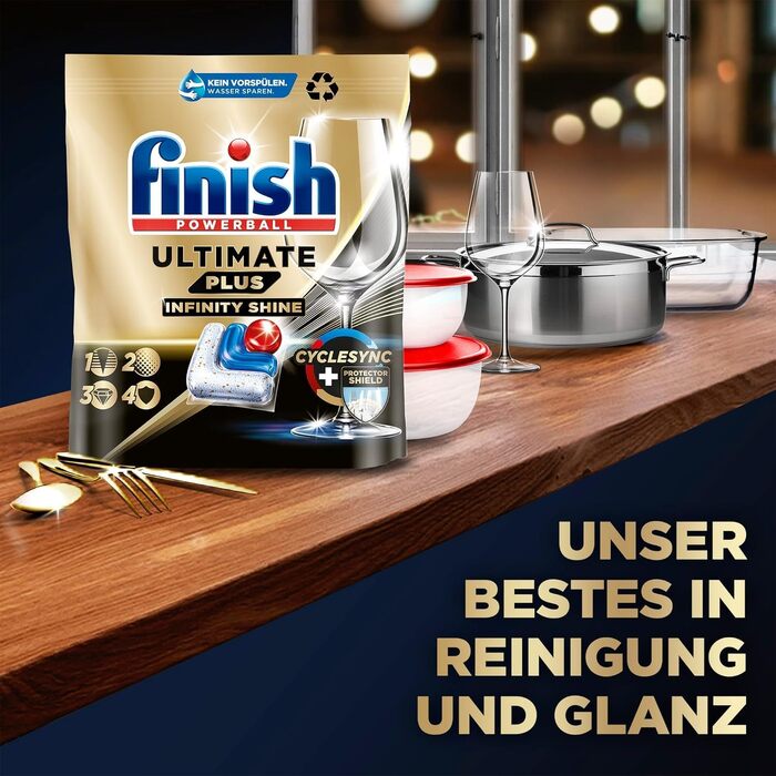 Таблетки для посудомийних машин Finish Ultimate Plus Infinity Shine, 146 шт (2 x 73 капсули), Fresh