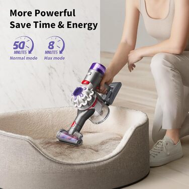 Запасний акумулятор V8 для пилососів Dyson, 4600mAh, сумісний з моделями SV10 Absolute Animal Fluffy Motörhead Exclusive Total Clean (2 фільтри + 1 викрутка + 3 шурупи + 1 щітка)