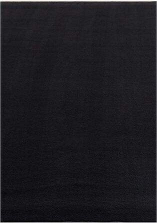 Килим для вітальні HomebyHome 140x200 см, чорний, з коротким ворсом, миючий, сучасний дизайн. Килим з коротким ворсом для кухні, спальні, 140 x 200 см (прямокутний), чорний