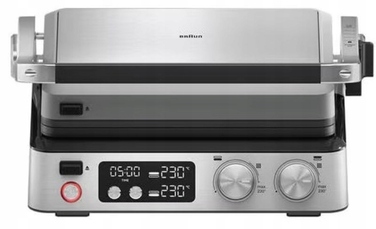 Електричний контактний гриль Braun CG9047, сріблястий/сірий, 2000 Вт