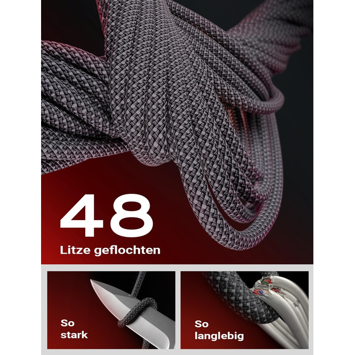 Набір USB-C кабелів LISEN 60W (4 шт.): 0.5м, 1м, 1м, 2м. Підтримка PD 3.0. Сумісний з iPhone, Switch, Samsung, Pixel, MacBook, iPad, Xiaomi. Чорний.