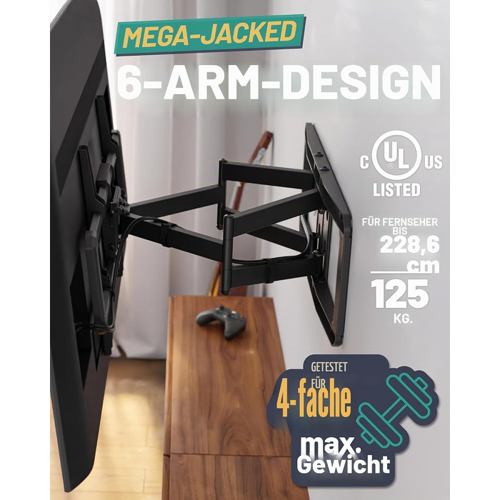Похилий настінний кронштейн для телевізора ECHOGEAR Full Motion Articulating (42