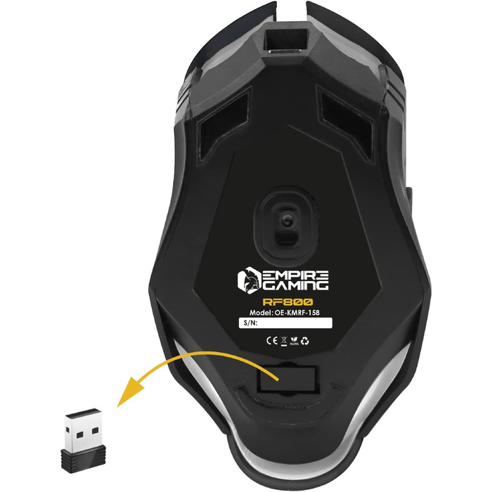 Бездротовий ігровий комплект клавіатури та миші EMPIRE GAMING Armor RF800 - RGB підсвітка, 4800 DPI, QWERTZ (DE), сумісний з PC, PS4, PS5, Xbox, Mac (білий)