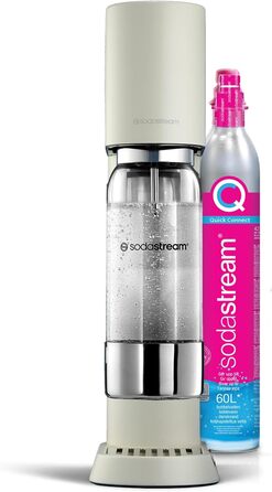 SodaStream enso™ Преміум Газовий Напоєвник | Нержавіюча сталь, дизайн Naoto Fukasawa | В комплекті: пляшка 1 л без BPA, серветка для очищення | Проста заміна CO2, сріблястий | З 1 балончиком CO2 (60 л)