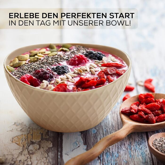 Набір мисок Miamio Palmanova (червоний) – 6 шт по 800 мл – сучасний дизайн, матова поверхня