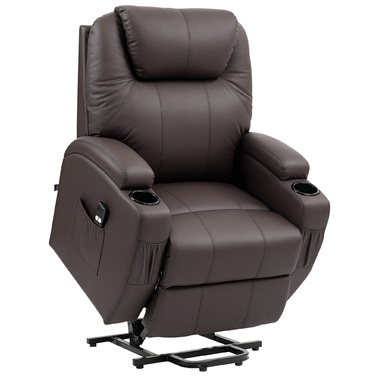 HOMCOM Lift Chair, Reclining, Recliner with Cup Holder & Storage Pouch, Remote Control | Aosom