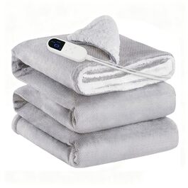 Електрична ковдра Eachans 180x150 см з автовимкненням, 9 режимів нагріву та таймером 1-12 годин, пральна фланелева Sherpa ковдра для ліжка та дивану, підігріваюча ковдра, плед 180*150 см