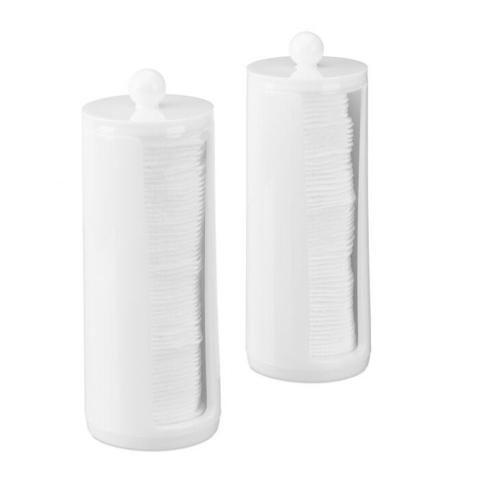 Relaxdays Cotton Pad Storage 2-Piece Set