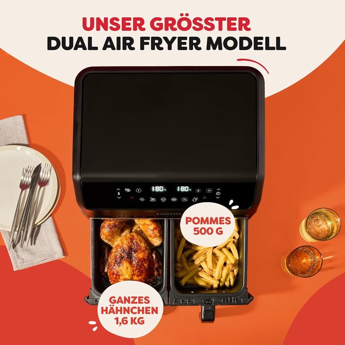 Фритюрниця повітряна Instant Pot Vortex Compact Trüffel Grau 5 л, 4-в-1, сімейний розмір, з антипригарним покриттям
