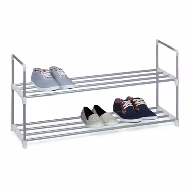 Relaxdays Shoe Rack, Metal, Silver