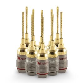 Бананові роз'єми Nakamichi FanLock Excel Serie 24K позолочені, 2 мм, для аудіокабелів Hi-Fi, підсилювачів (16 шт, 8 пар)