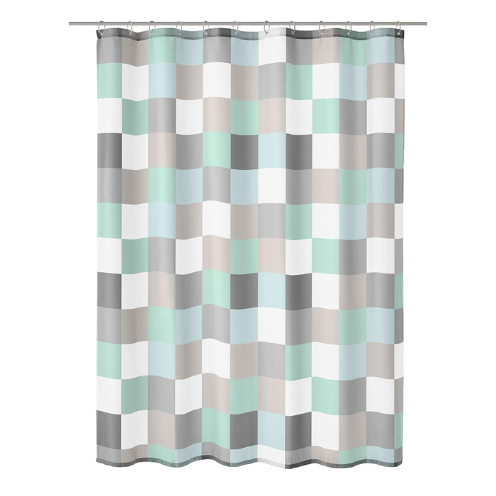 Штора для душу Kleine Wolke Check, 180x200 см, блакитна - водонепроникна штора у ванну