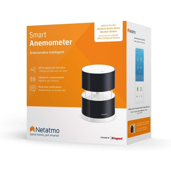 Netatmo Wind Meter for Netatmo Weather Station, black, NWA01-WW, 16 cm