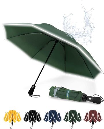 Чакіпі - парасолька велика, штормостійка, з відбиваючим покриттям, для чоловіків та жінок. Автоматичний парасолька, компактний, для подорожей. Розмір купола 106 см, темно-зелена